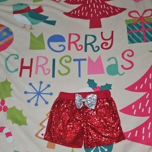 Sequin Red Kids Casual Shorts